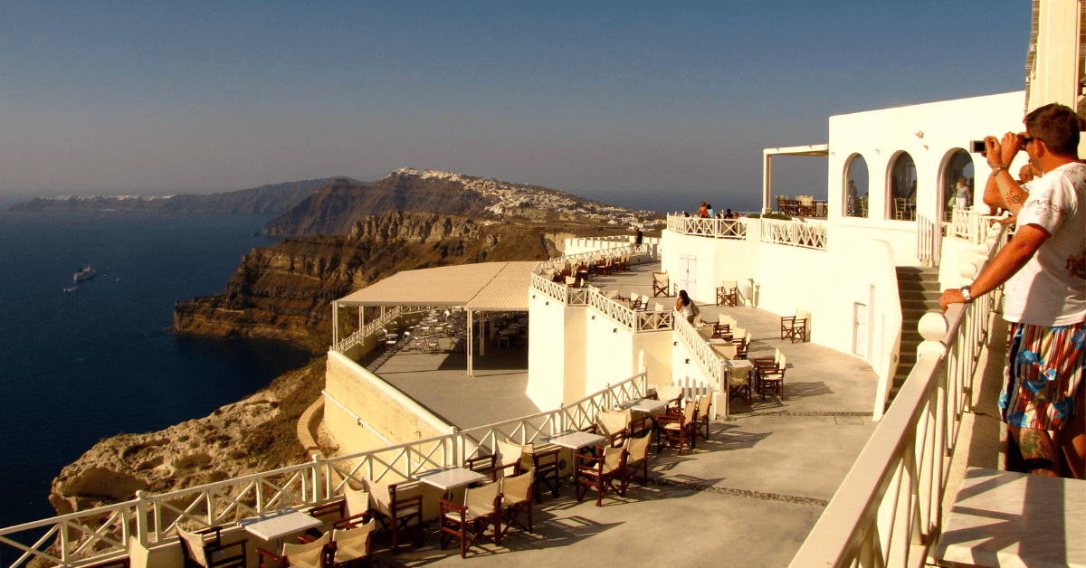 <figcaption class="wp-element-caption">Santorini winery. <em>Image credit: Ange Campbell/Flickr</em></figcaption>