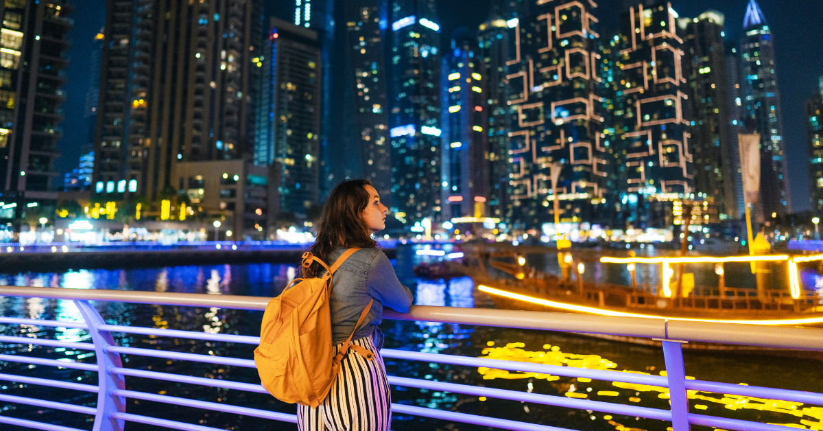 <figcaption class="wp-element-caption">Dubai Marina is a dynamic and modern waterfront district in Dubai. <em>Image credit: Oleh_Slobodeniuk /Gettyimages</em></figcaption>