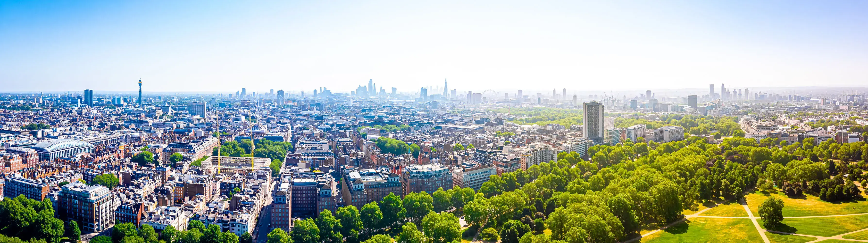 Aerial view of London's Mayfair.