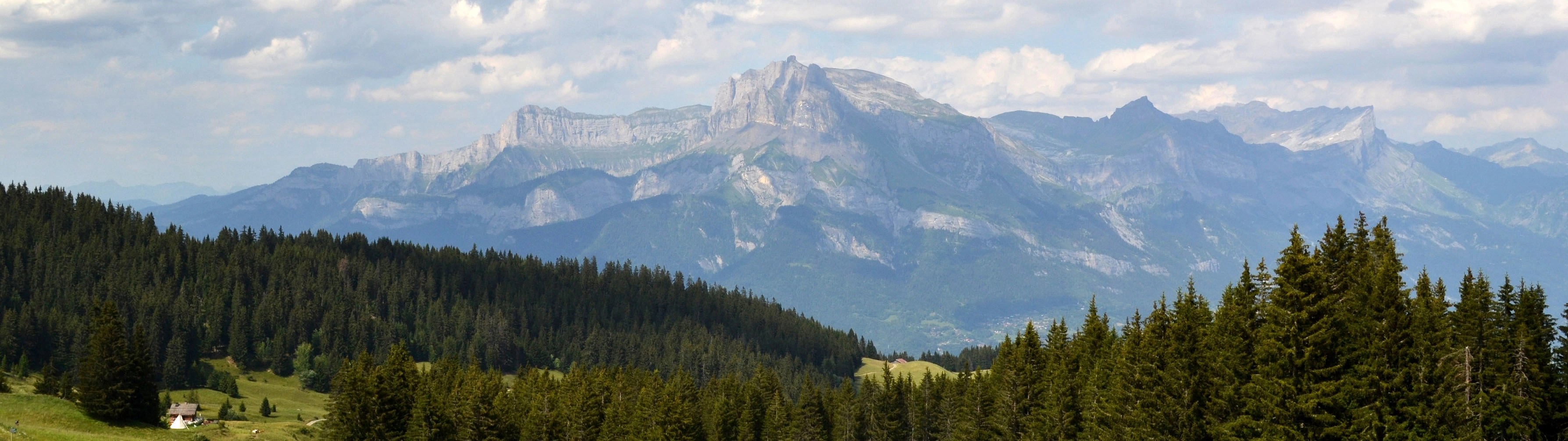 Les vallées verdoyantes s'étendent sous les sommets montagneux de Megève.