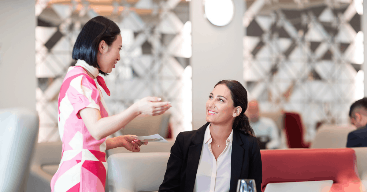 <figcaption>The Marhaba Lounge staff are on-hand to help you with any questions.<em> Image credit: Marhaba Lounge</em></figcaption>