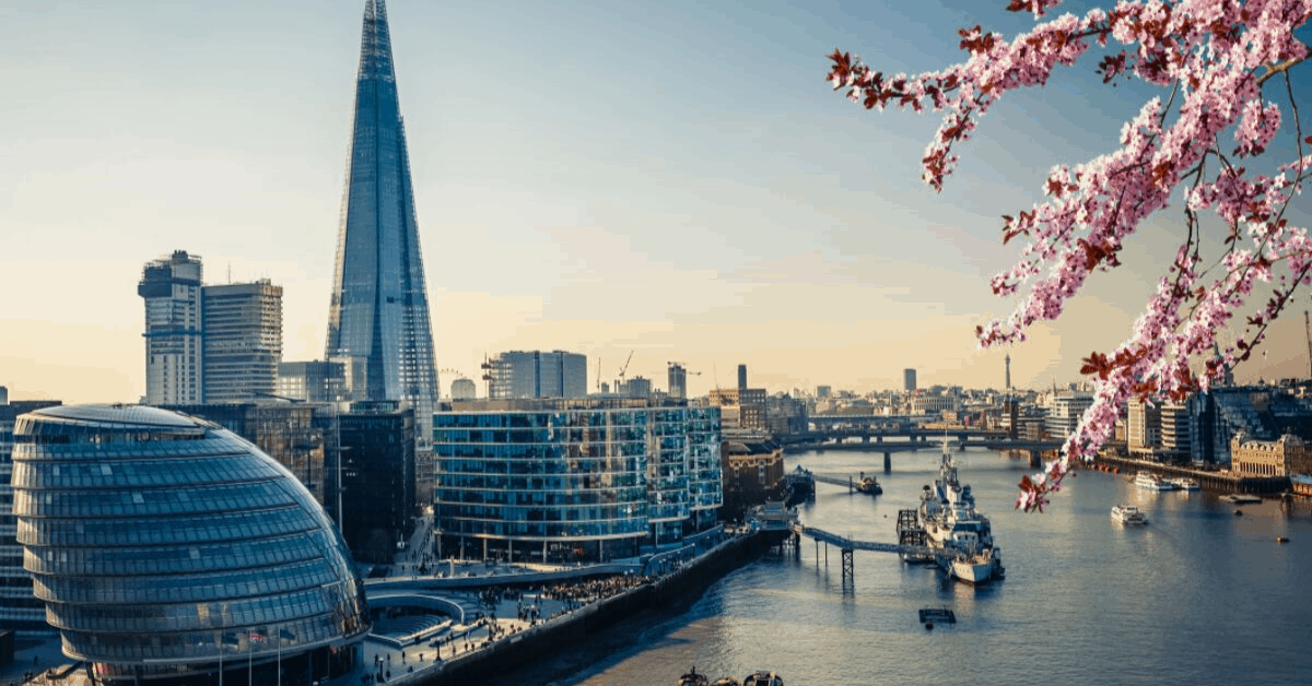 <figcaption>A view to Thames and London city. <em>Image credit: sborisov/iStock</em></figcaption>