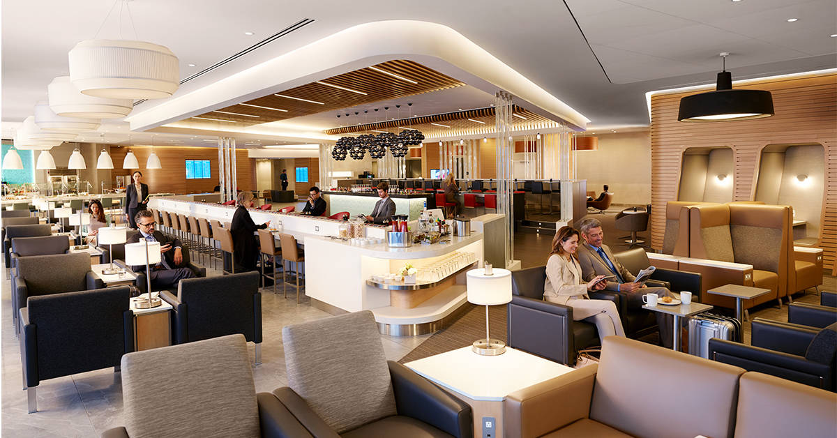 <figcaption>The Admirals Club lounge at JFK has a range of seating options<em>. Image credit: American Airlines</em></figcaption>