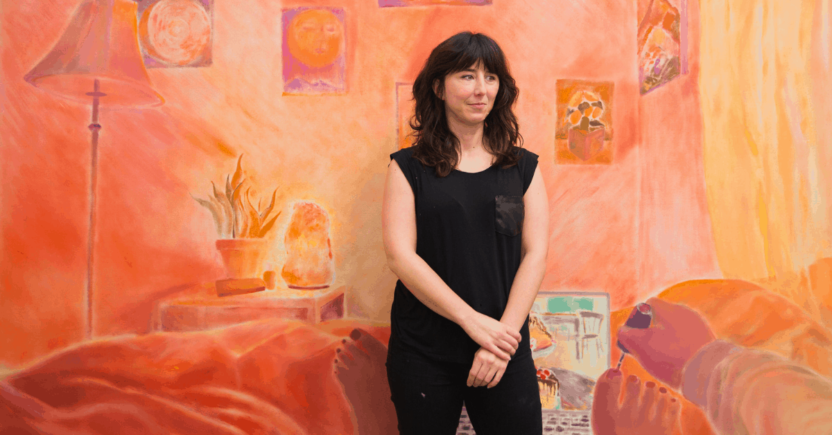 <figcaption>Sarah Thibault in her studio. <em>Image credit: Myleen Hollero</em></figcaption>