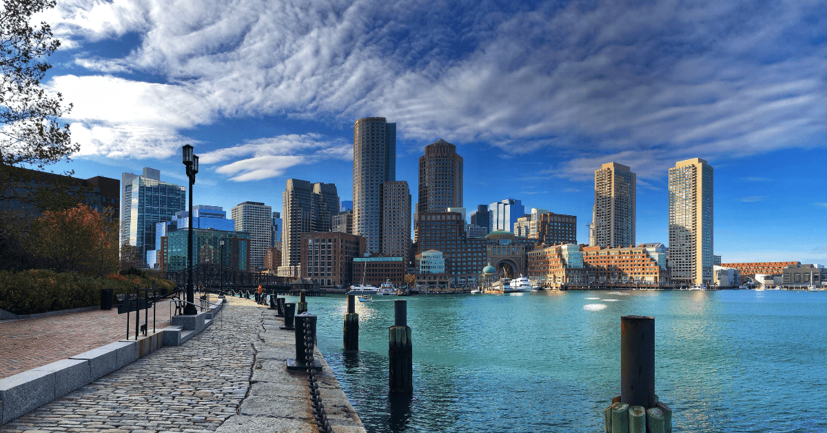 <figcaption class="wp-element-caption">The Boston Seaport waterfront. <em>Image credit: Jimmy Woo Man Tsing</em>/<em>Unsplash</em></figcaption>