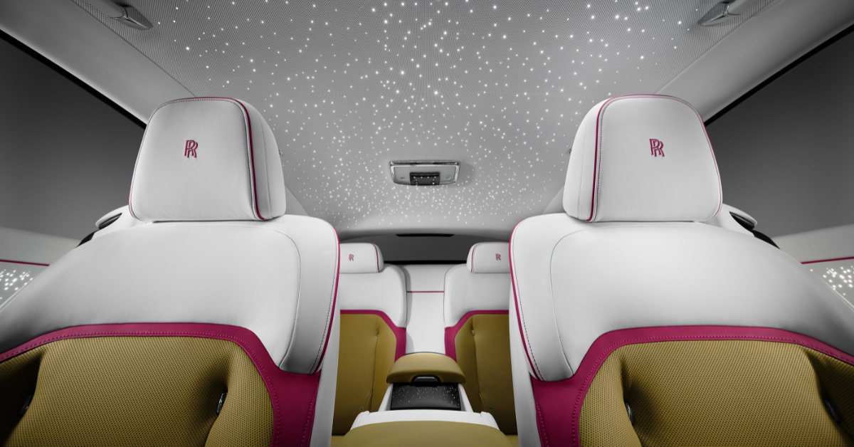 the Rolls-Royce Starlight Headliner is a custom feature in their cars where tiny fiber-optic lights are embedded into the ceiling to mimic a starry night sky.