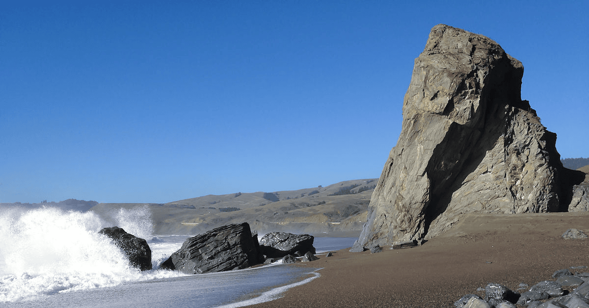 <figcaption class="wp-element-caption">Goat Rock Beach at Sonoma Coast State. <em>Image credit: Wikimedia</em></figcaption>