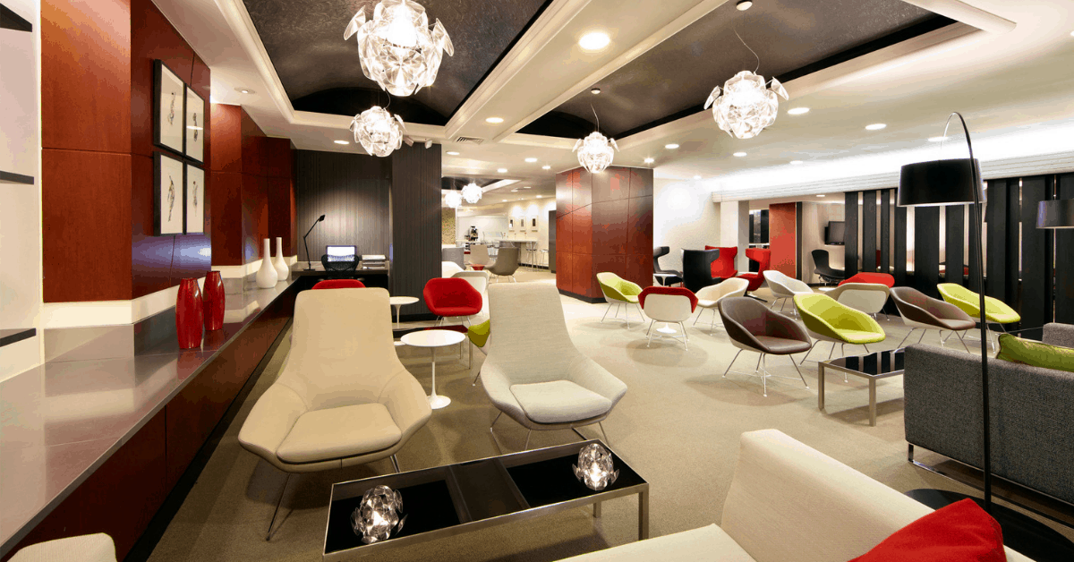 <figcaption>The relaxing interior of the Virgin Atlantic Clubhouse. <em>Image credit: Virgin Atlantic</em></figcaption>