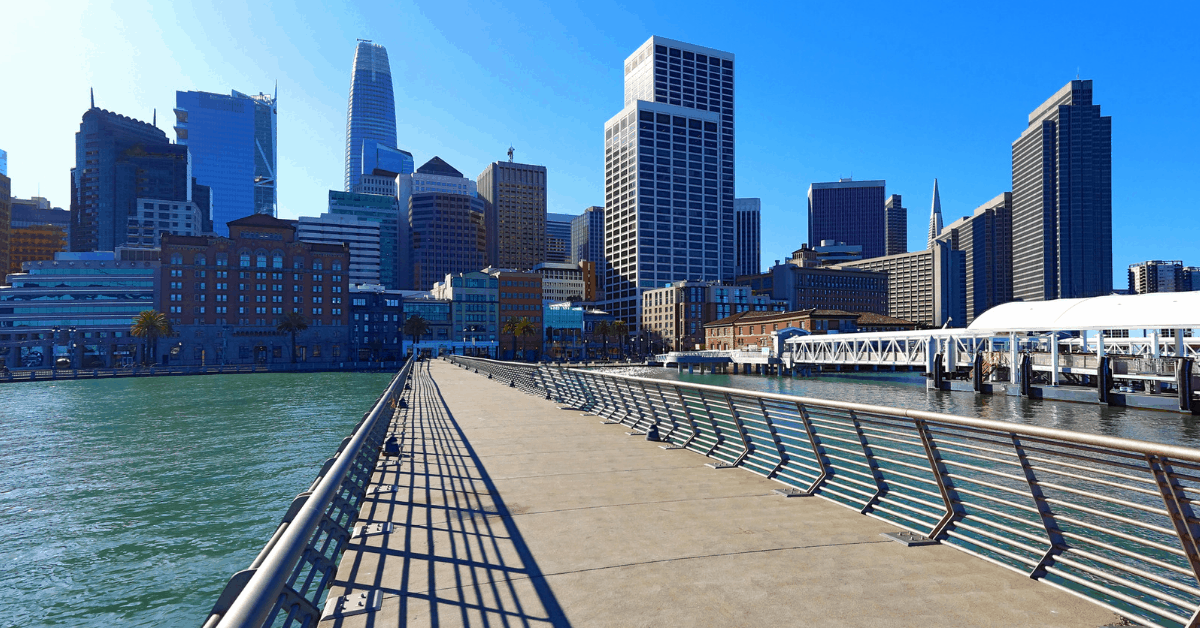 <figcaption>Pier 14 along San Francisco's waterfront.<em> Image credit: iStock</em></figcaption>