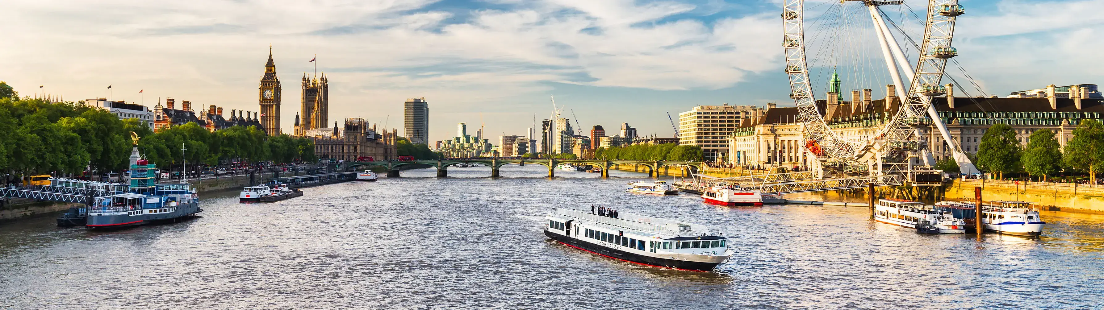 The River Thames shot from a bridge near Lambeth.