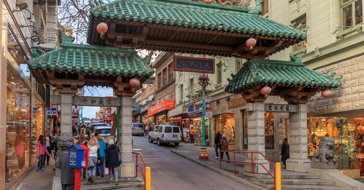 The Chinatown Gateway, commonly known as the Dragon Gate, is a ceremonial arch located at the intersection of Grant Avenue and Bush Street in San Francisco's Chinatown.