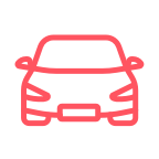 The front of a sedan.