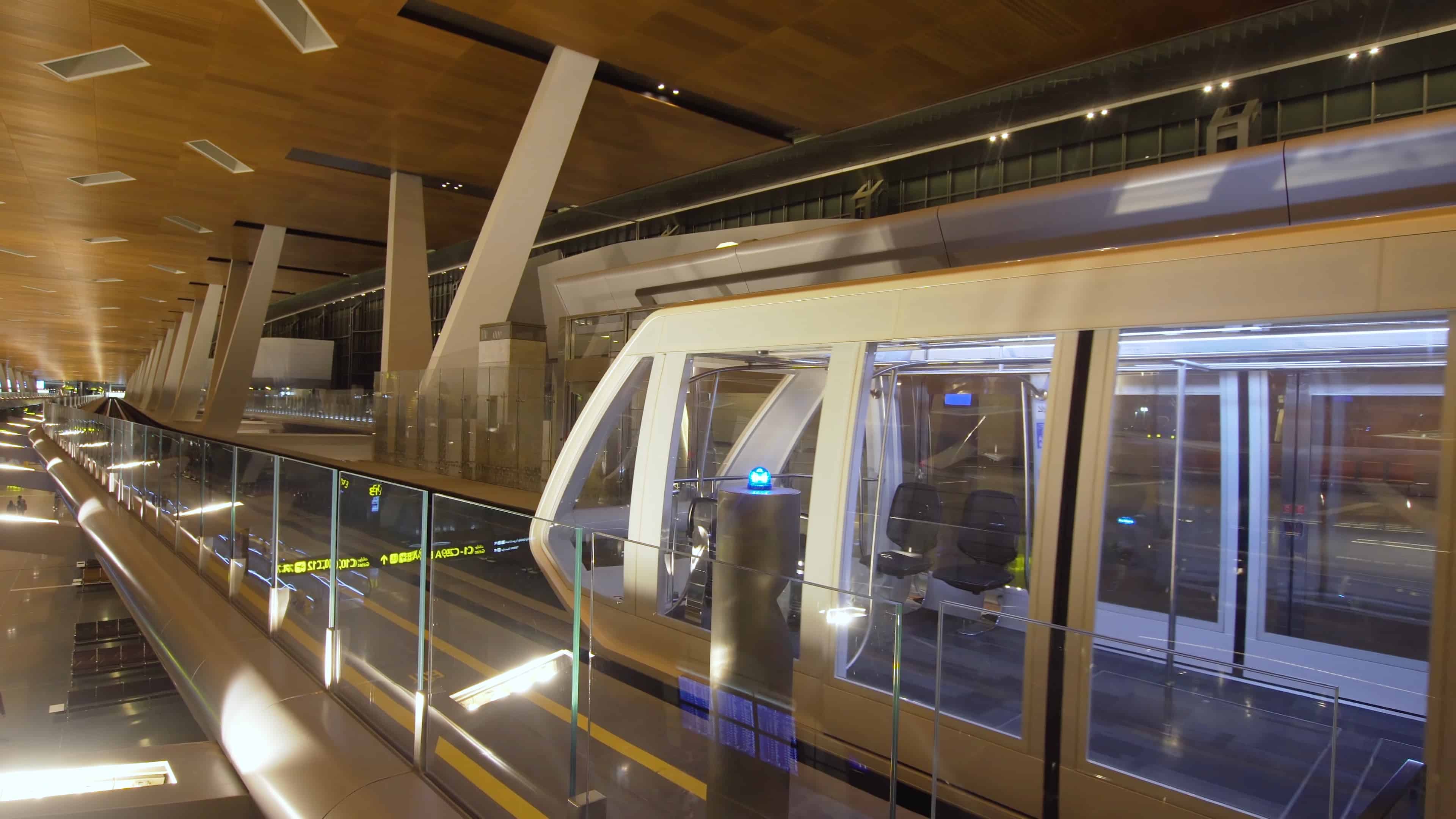 <figcaption>Monorail at Doha International Airport, Qatar. <em>Image credit: Alexpunker/iStock</em></figcaption>