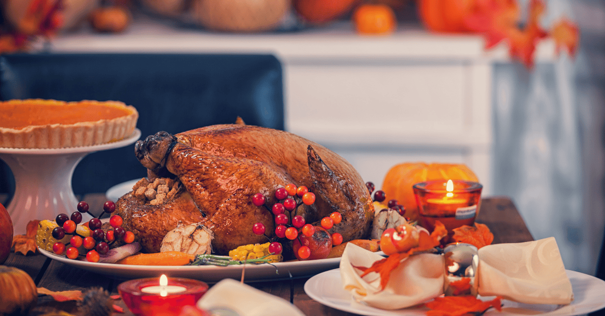 <figcaption class="wp-element-caption">Thanksgiving dinner is a meal of turkey and sides, shared in gratitude with family and friends. <em>Image credit: kajakiki/Gettyimages</em></figcaption>