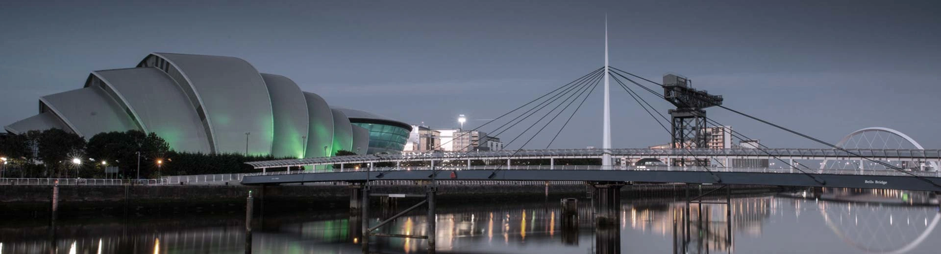 The famous Armadillo building in Glasgow along the banks of the River Clyde.