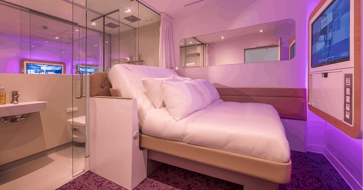 <figcaption>Yotel Air has all you need for a good night's sleep on a long stopover. Image credit: Yotel.</figcaption>