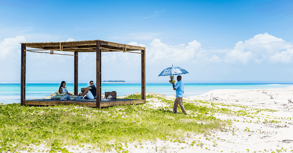 <figcaption>Enjoy a picnic on a private island. <em>Image credit: Anantara Medjumbe Island Resort</em></figcaption>