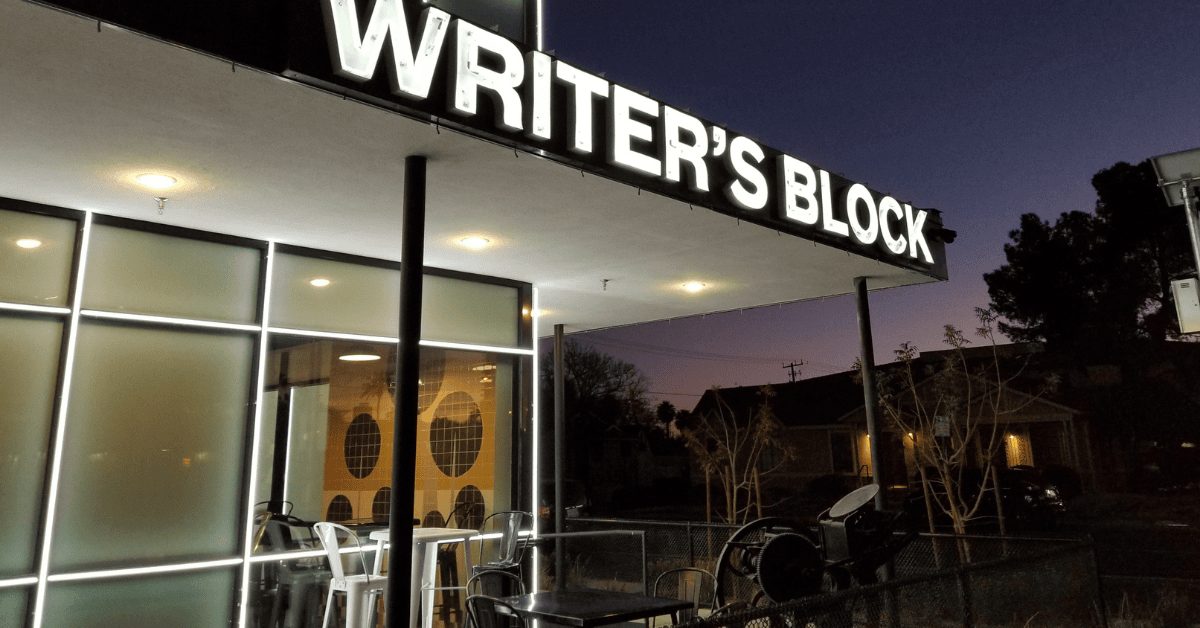 <figcaption class="wp-element-caption">The Writer’s Block, Las Vegas. <em>Image credit: Wikimedia</em></figcaption>