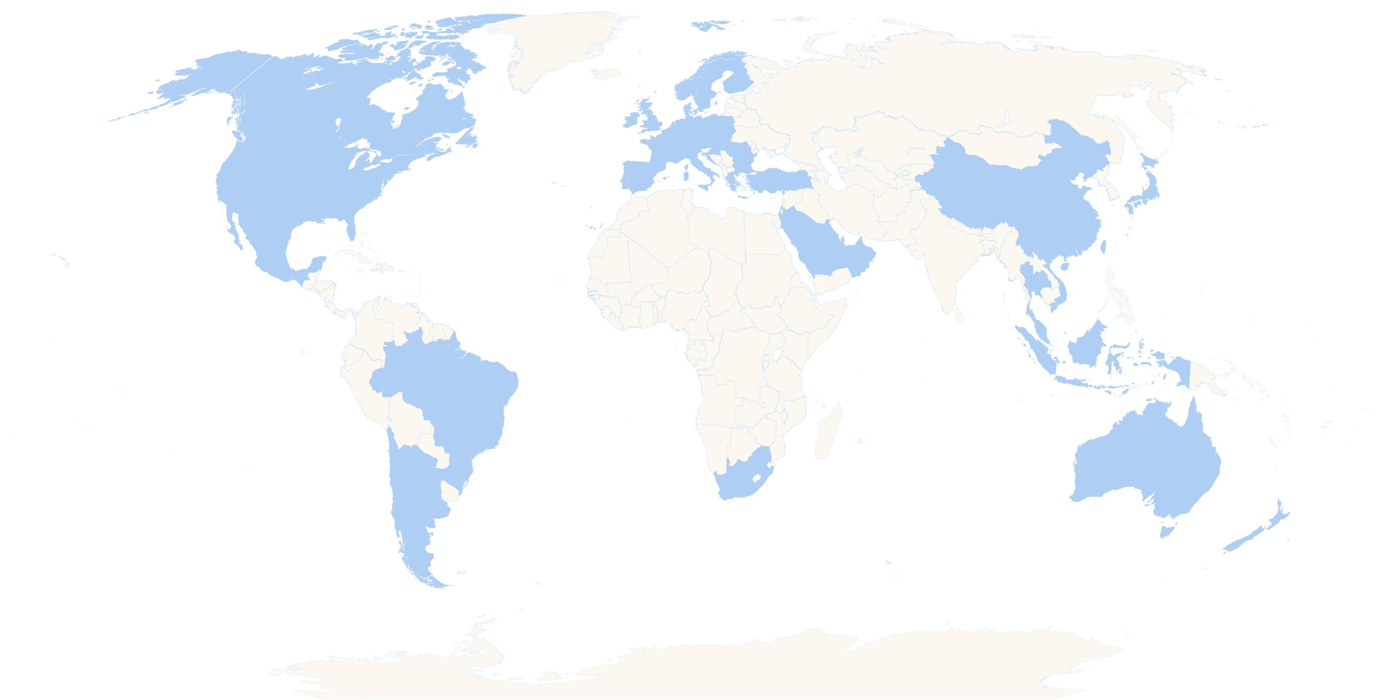 image of the availability of blacklane's car service around the world
