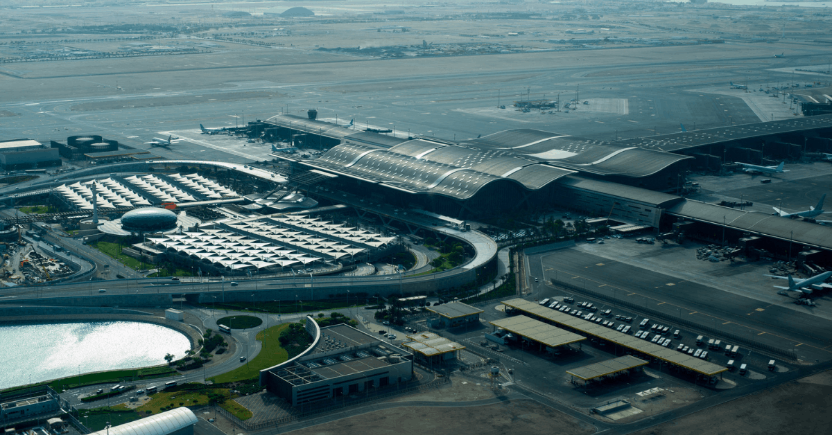 <figcaption>Aerial view of Hamad International Airport. <em>Image credit: Yarygin</em></figcaption>