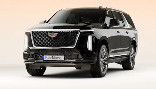 Exterior shot of a black Chevrolet SUV executive limousine from chauffeur service Blacklane.