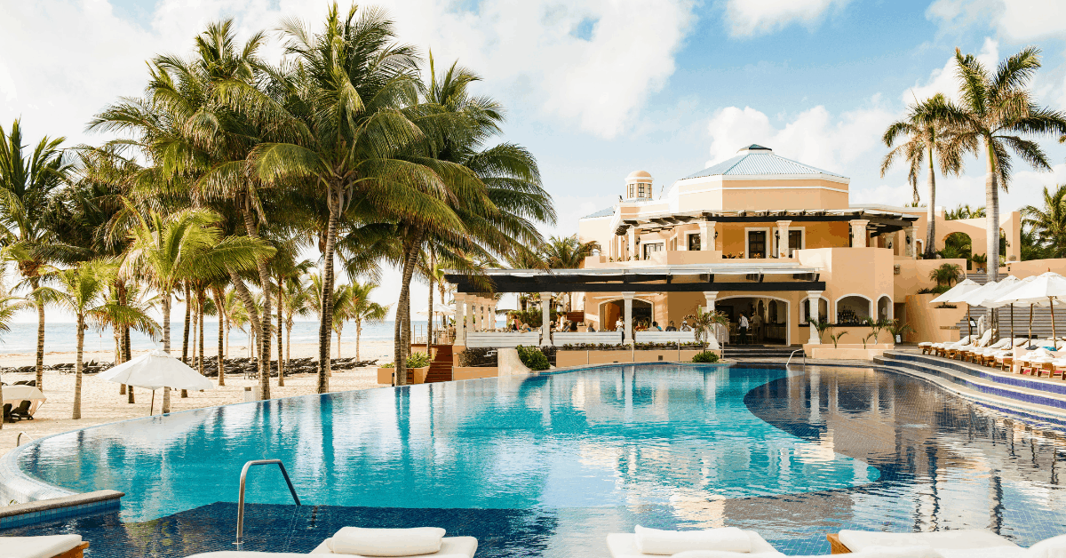 <figcaption>Royal Hideaway Playacar Resort's pool area.<em> Image credit: Royal Hideaway Playacar Resort</em></figcaption>