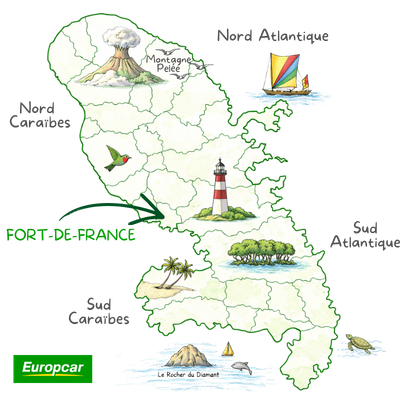 carte fort de france en martinique