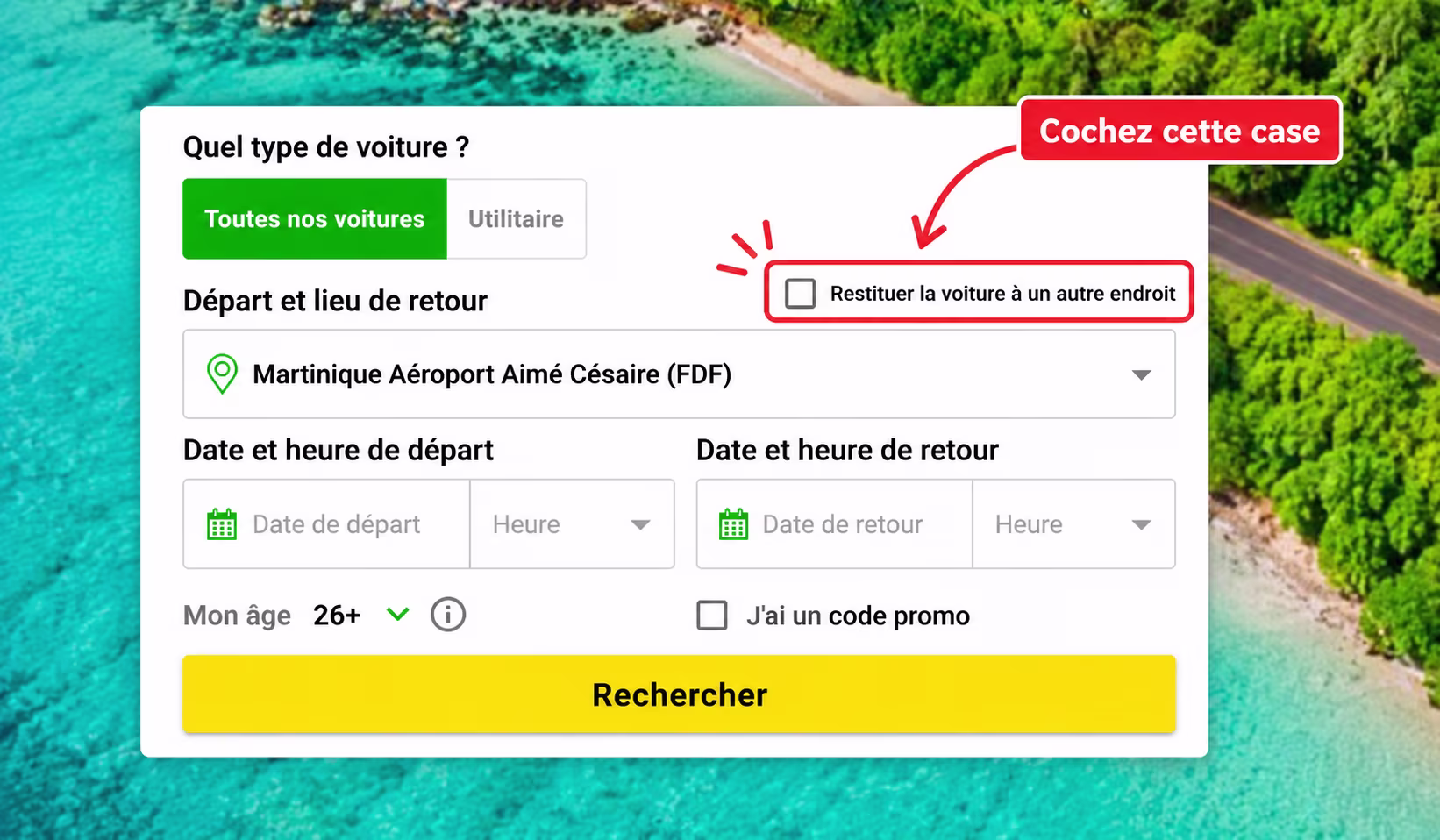 Réserver une location en aller simple avec Europcar Martinique