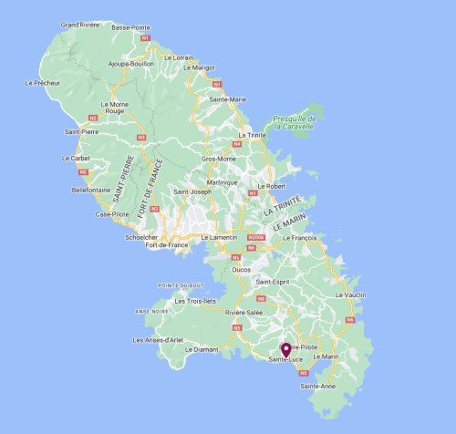 Sainte-Luce sur la carte de la Martinique