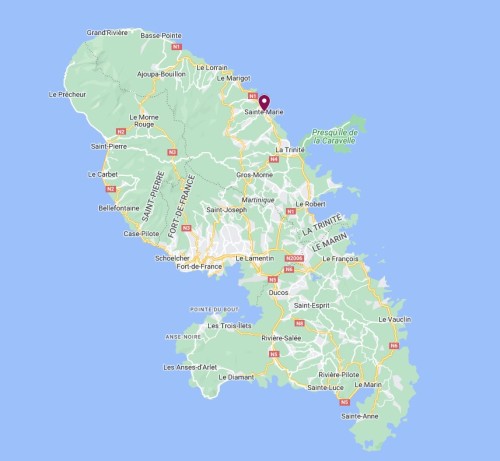 Carte de Sainte-Marie en Martinique 