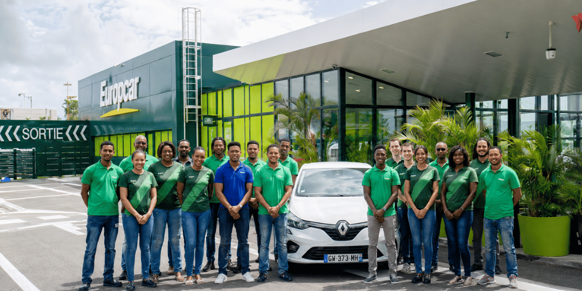 Europcar Martinique team in front of the Le Lamentin branch