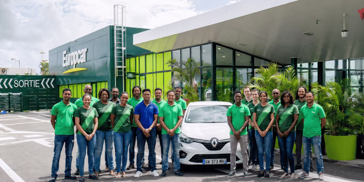 Europcar Martinique team in front of the Le Lamentin branch