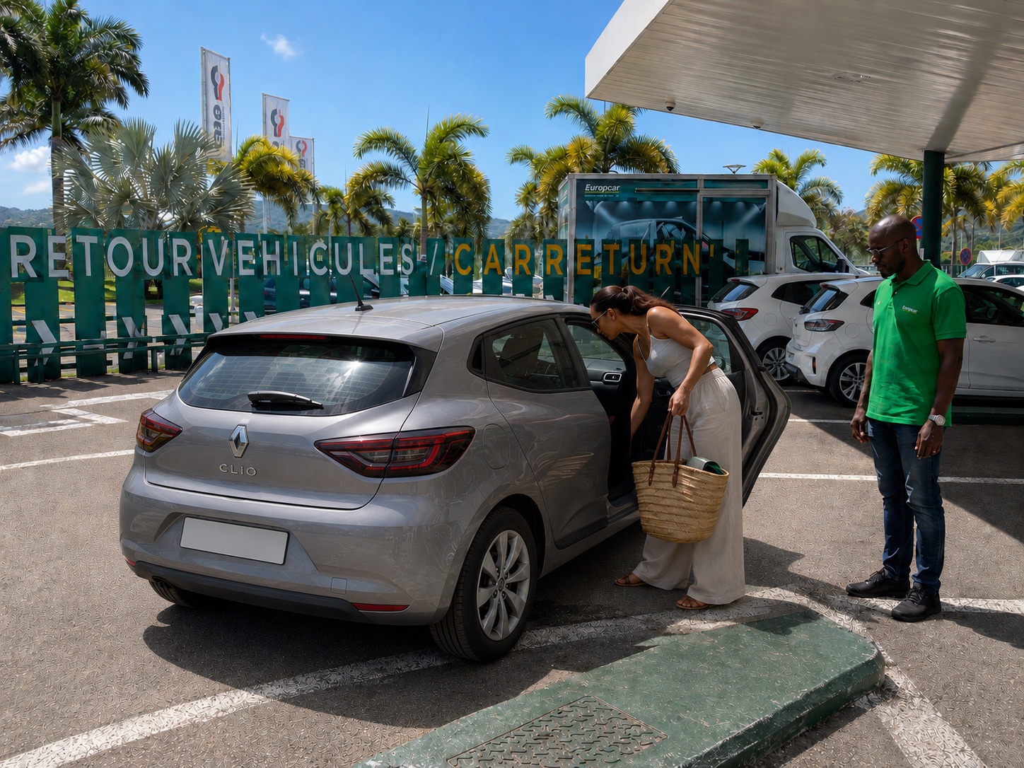 Returning an Europcar rental car in Martinique