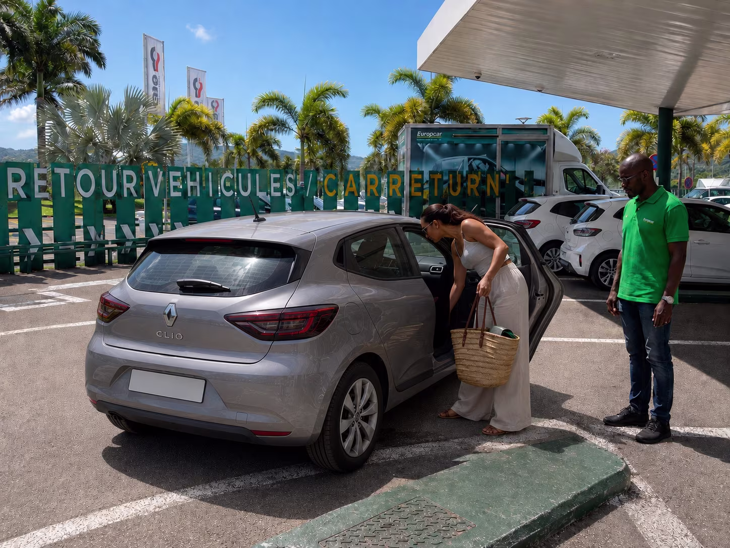 Returning an Europcar rental car in Martinique