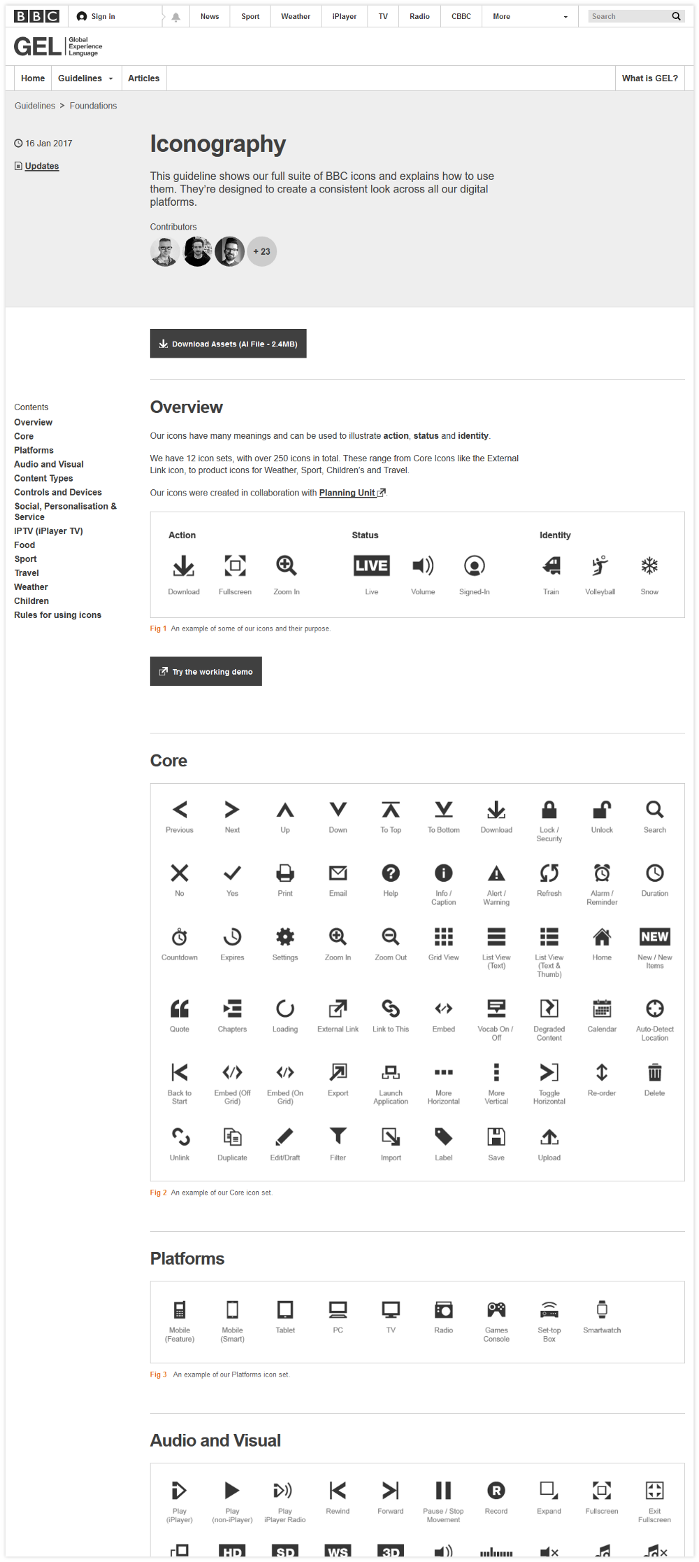 codeblick DigitalerStyleguide Iconography