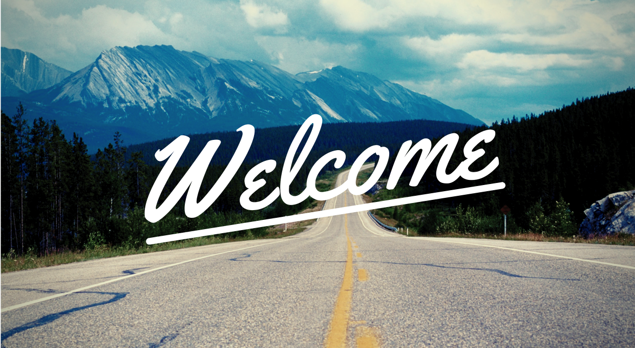 welcome sign on motorway