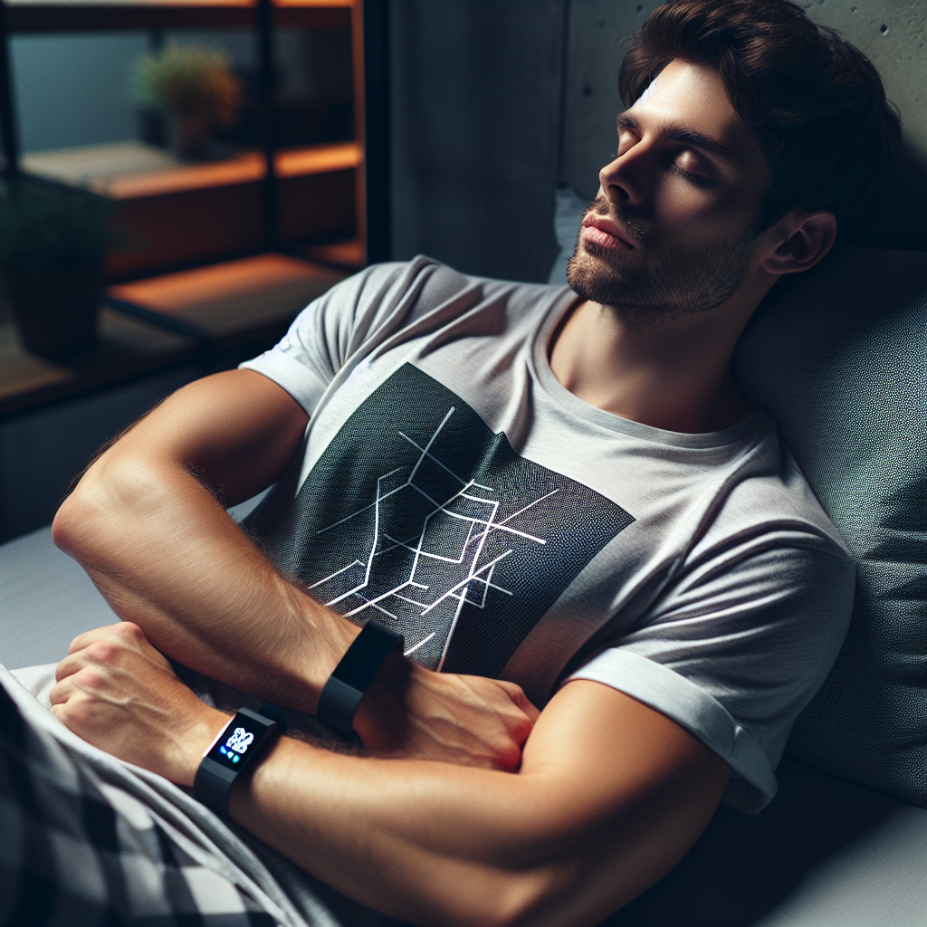 A Googler wearing a Fitbit watch and sleeping peacefully.