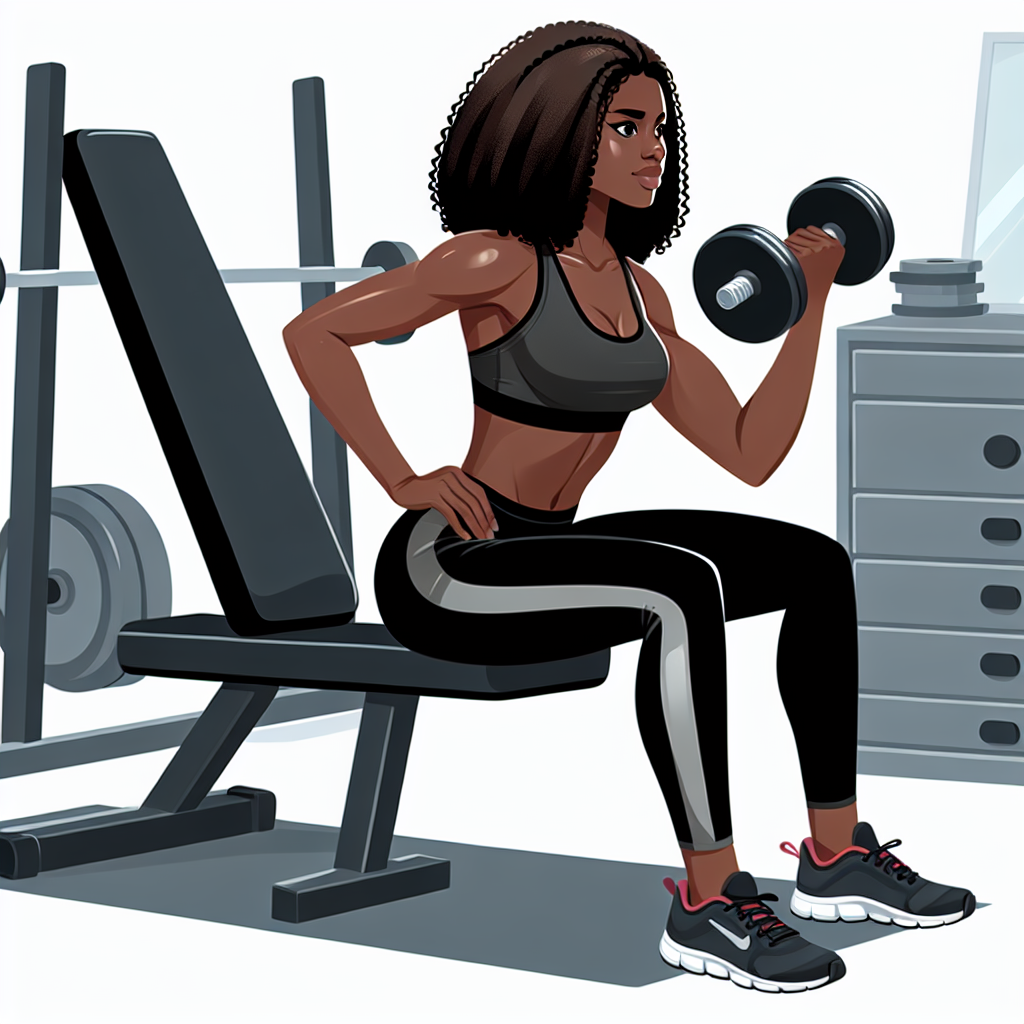Woman doing dumbbell row exercise.