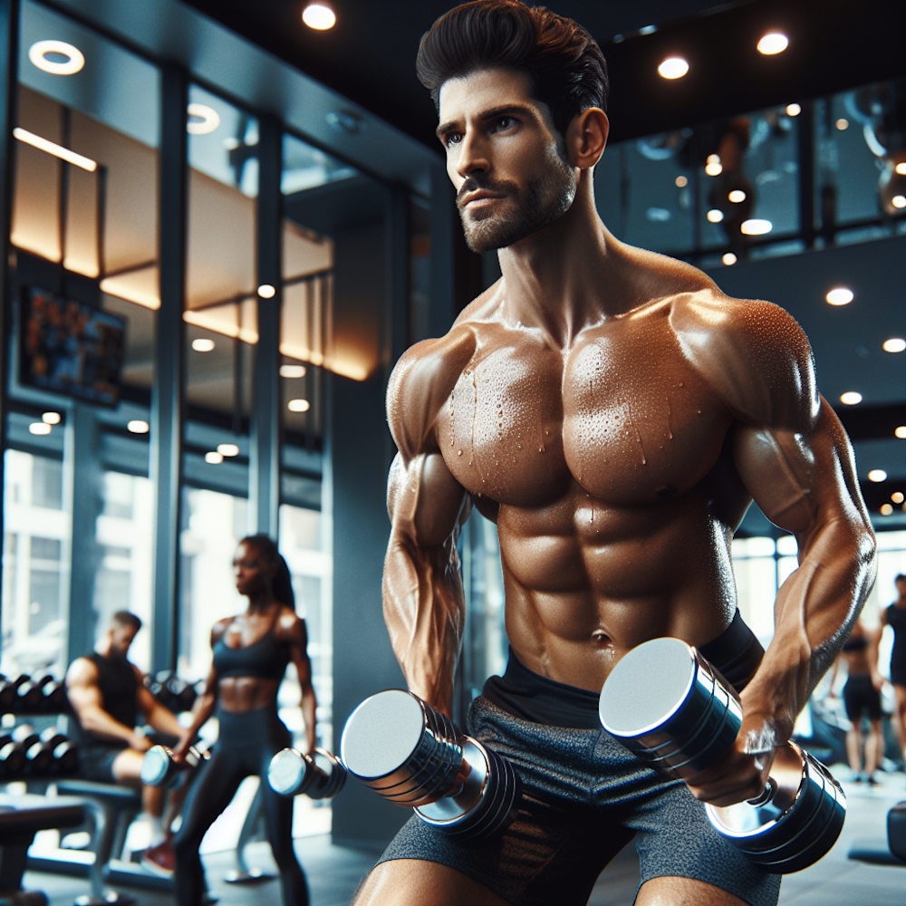 Man performing drag curls with dumbbells.