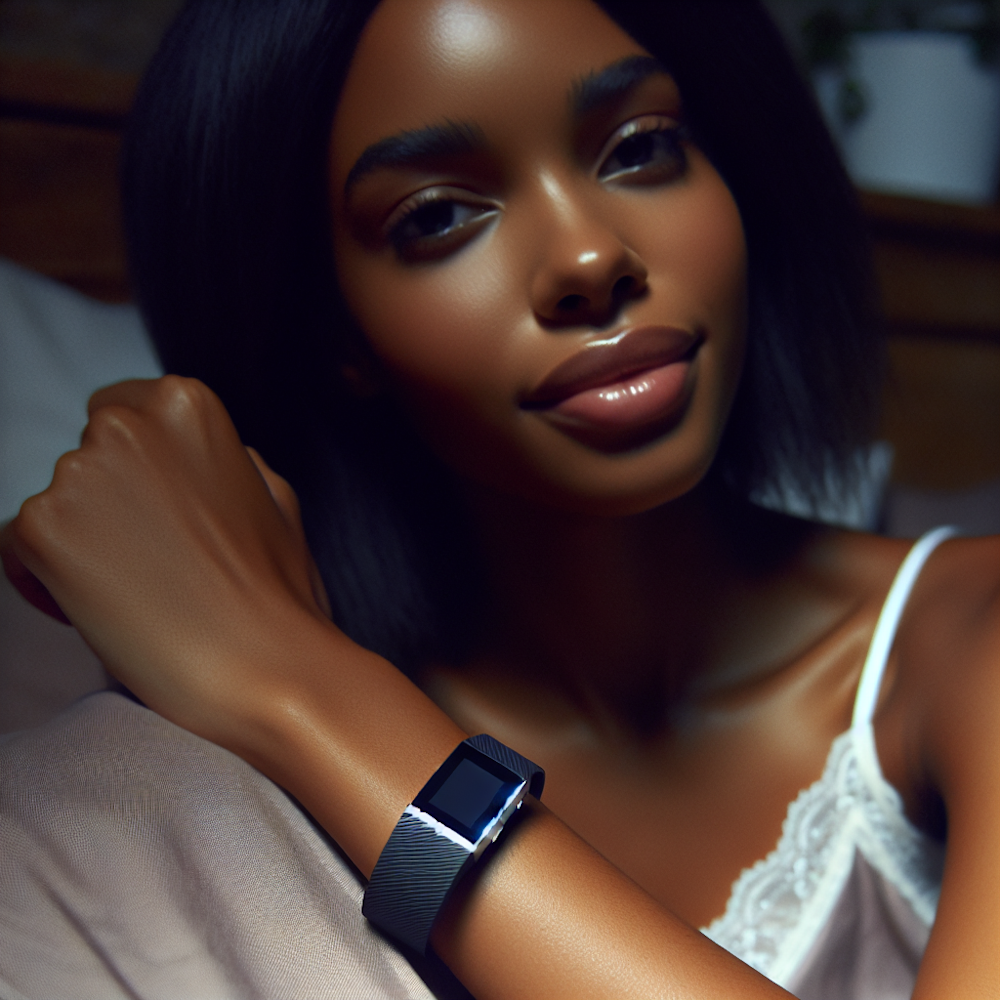 Zahra Barnes wearing Fitbit during sleep.