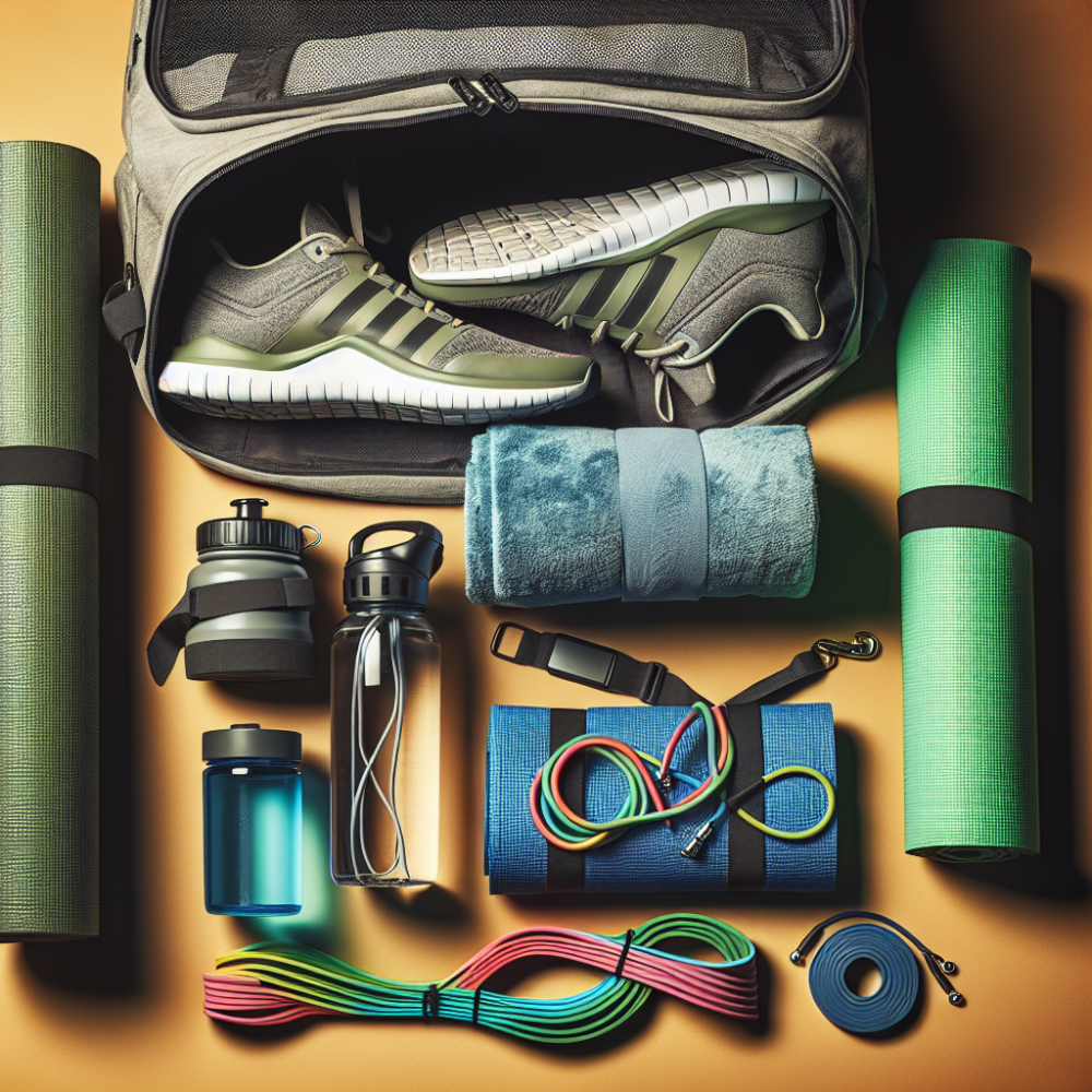 "Gym bag filled with workout essentials"