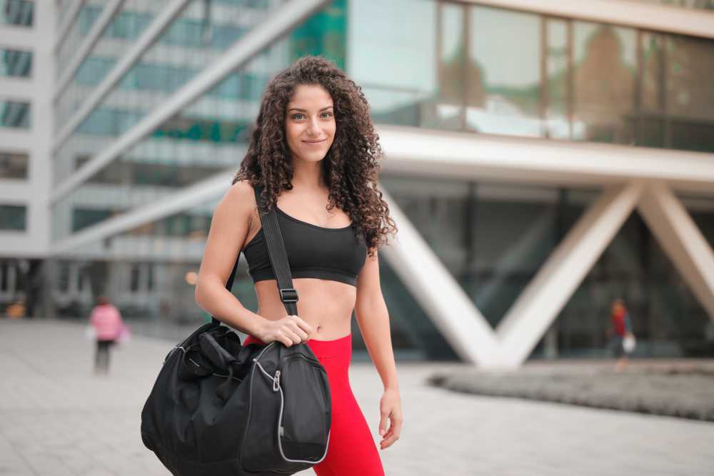 Women with a gym bag