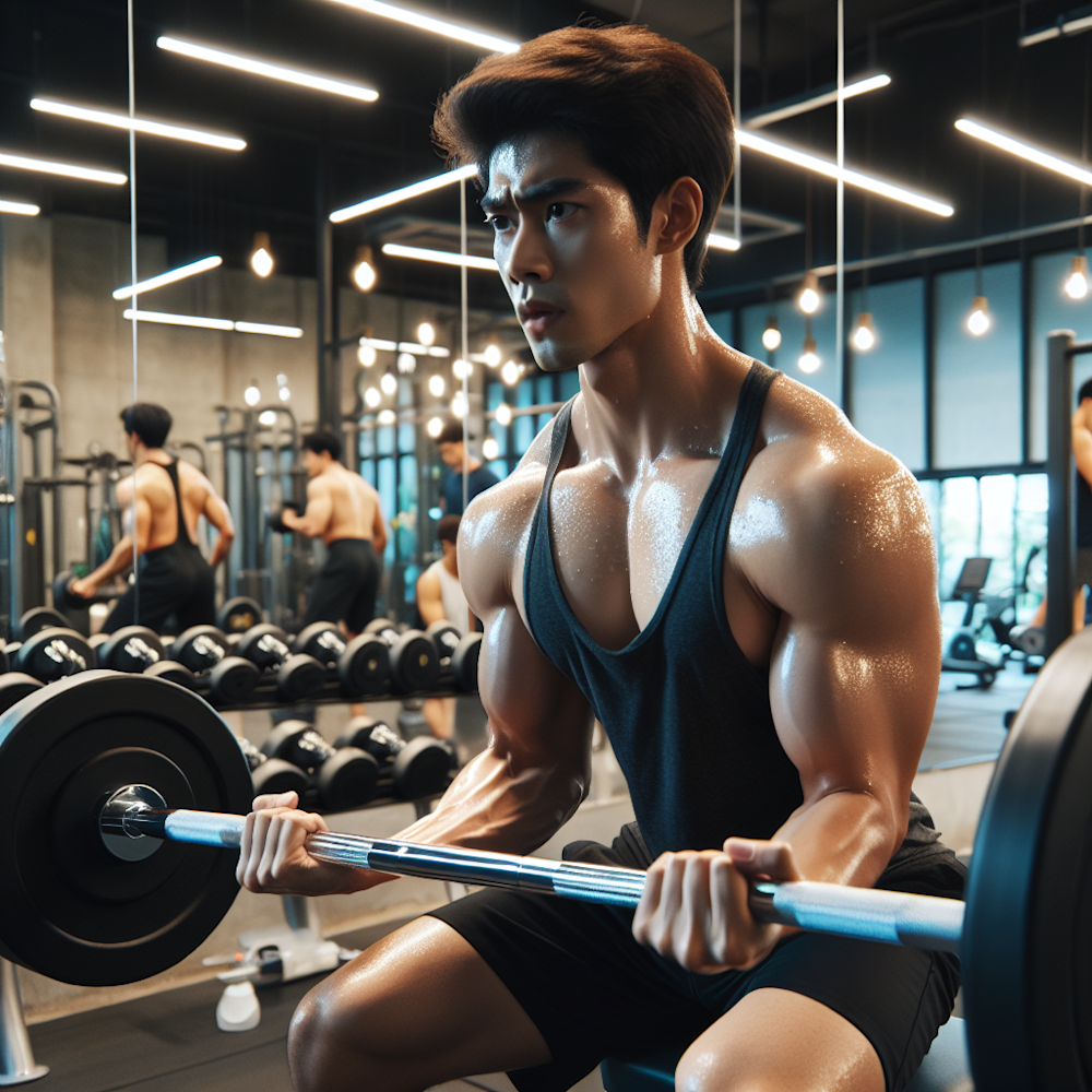 Person lifting weights in a gym.