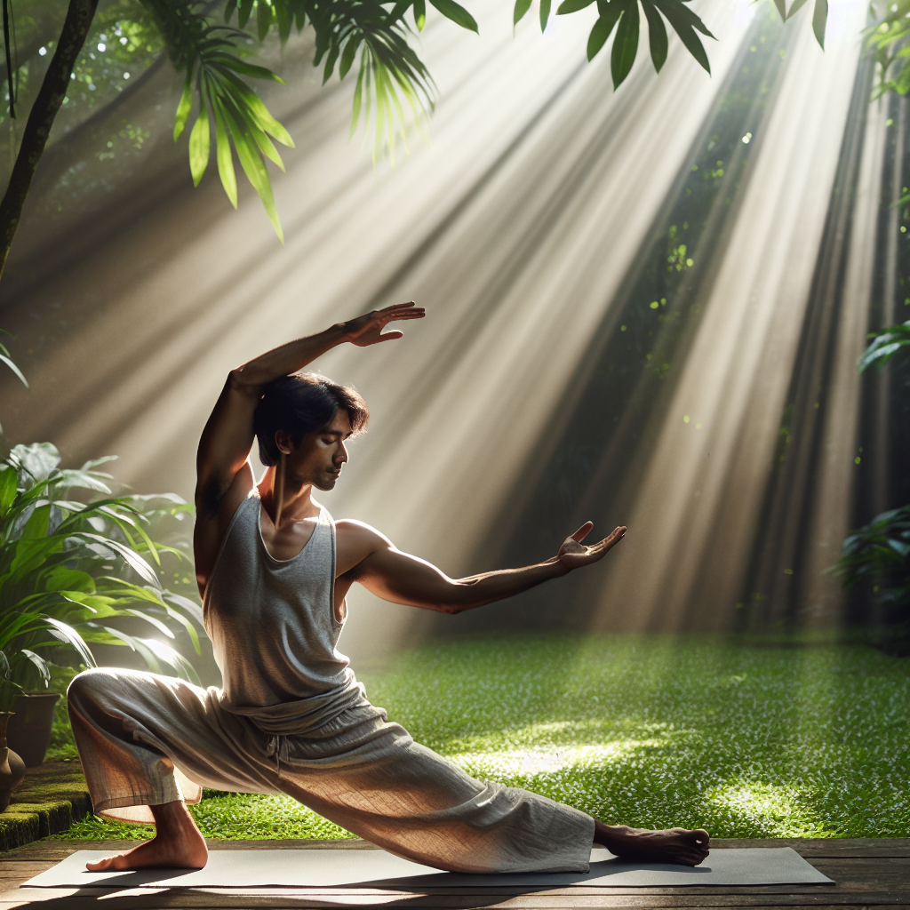 A person performing a yoga pose.