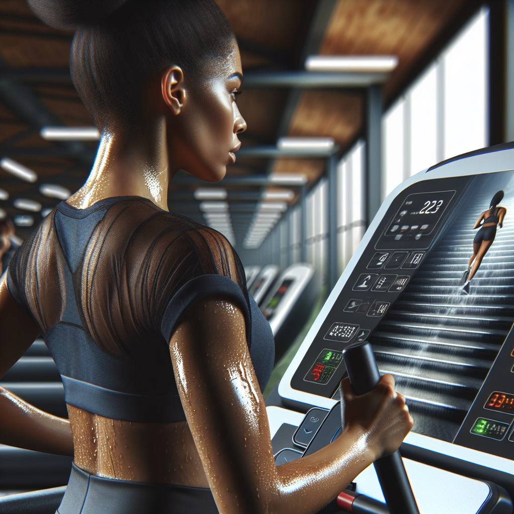 Person walking uphill on a treadmill.