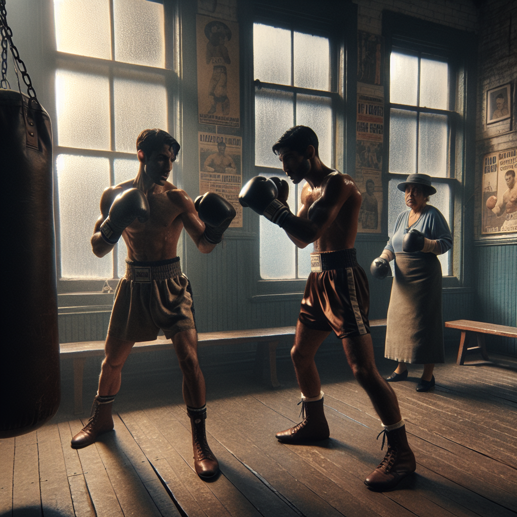 Old school boxers training in a minimalist gym.