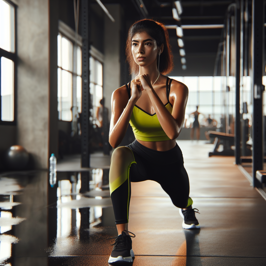 Person doing one-legged squats in the gym.