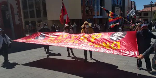 Maestros de Puno y Juliaca marchan en su día reclamando la proclamación de Pedro Castillo