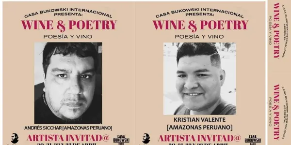 Poetas loretanos Andrés Sicchar y Kriztian Valente, presentes en el Festival “Wine & Poetry Colchagua, Chile”