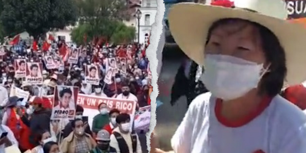 Militantes de Perú Libre realizan mitin en Cajamarca y Sachi Fujimori llega para respaldar campaña de Keiko